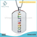 Nouveau pendentif gay arc-en-ciel, pendentif à lettre, tag dog design